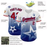Custom Name and Number 3D Twinkle Star Gradient Baseball Jersey - Personalized Red-Royal Design Personalized White Red-Royal
