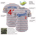 Customizable 3D Pattern Baseball Jersey with Team Name/Number - Personalized White Red-Royal Star Design Personalized White