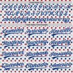 Customizable 3D Pattern Baseball Jersey with Team Name/Number - Personalized White Red-Royal Star Design Personalized White