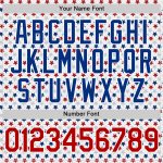Customizable 3D Pattern Baseball Jersey with Team Name/Number - Personalized White Red-Royal Star Design Personalized White