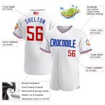 Custom Name Number Authentic American Flag Baseball Jersey - Personalized Red White Royal Team Jersey Personalized White