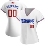 Custom Name Number Authentic American Flag Baseball Jersey - Personalized Red White Royal Team Jersey Personalized White