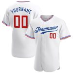 Custom Name and Number Baseball Jersey - Personalized Authentic Red-Royal Team Jersey Personalized White Red-Royal Authentic
