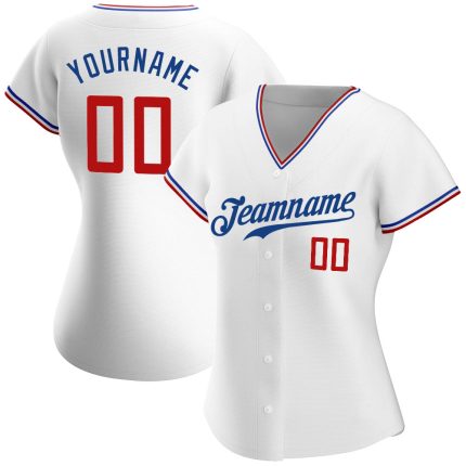 Custom Name and Number Baseball Jersey - Personalized Authentic Red-Royal Team Jersey Personalized White Red-Royal Authentic