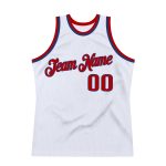 Personalized Authentic Basketball Jersey - White Red-Royal Throwback Design Personalized White Red-Royal Authentic Throwback