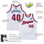 Personalized Authentic Basketball Jersey - White Red-Royal Throwback Design Personalized White Red-Royal Authentic Throwback