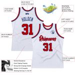 Custom Name Number Authentic Throwback Basketball Jersey - Personalized White Red-Royal Team Jersey Personalized White Red-Royal