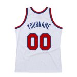 Custom Name Number Authentic Throwback Basketball Jersey - Personalized White Red-Royal Team Jersey Personalized White Red-Royal
