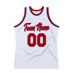 Custom Name Number Authentic Throwback Basketball Jersey - Personalized White Red-Royal Team Jersey Personalized White Red-Royal