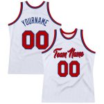 Custom Name Number Authentic Throwback Basketball Jersey - Personalized White Red-Royal Team Jersey Personalized White Red-Royal