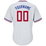 Personalized Authentic Throwback Rib-Knit Baseball Jersey Shirt White Red-Royal Personalized White Red-Royal Authentic Throwback