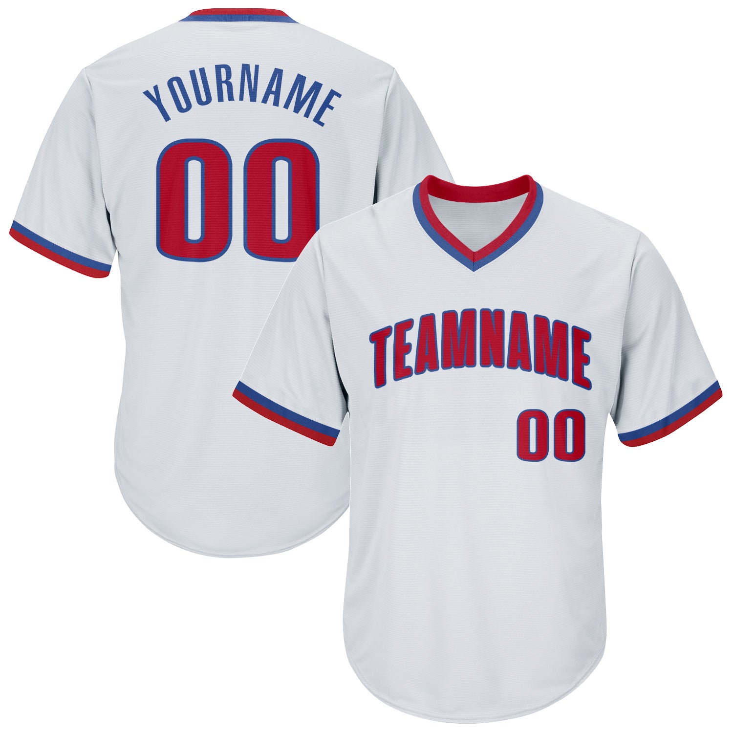 Custom Name Number Authentic Throwback Baseball Jersey Shirt - Personalized Red-Royal Rib-Knit for Team Support Personalized