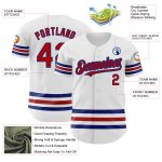 Custom Name and Number Baseball Jersey - Personalized Authentic White Red-Royal Line Personalized White Red-Royal Line Authentic