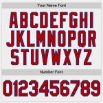 Personalized Unisex Softball Jersey - White and Red-Royal Two-Button Design Personalized White Red-Royal Two-Button Unisex