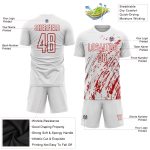 Personalized Red White Soccer Jersey Uniform - Custom Sublimation Team Apparel Personalized White Red Sublimation Soccer