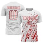 Personalized Red White Soccer Jersey Uniform - Custom Sublimation Team Apparel Personalized White Red Sublimation Soccer