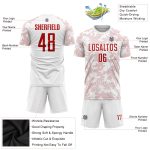 Custom Team Soccer Jersey - Personalized White Red Sublimation Uniform with Name and Number Personalized White Red Sublimation