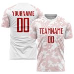 Custom Team Soccer Jersey - Personalized White Red Sublimation Uniform with Name and Number Personalized White Red Sublimation