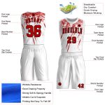 Custom Sublimation Basketball Jersey - Personalized Round Neck Suit with Name & Number - White Red Black Team Apparel Personalized