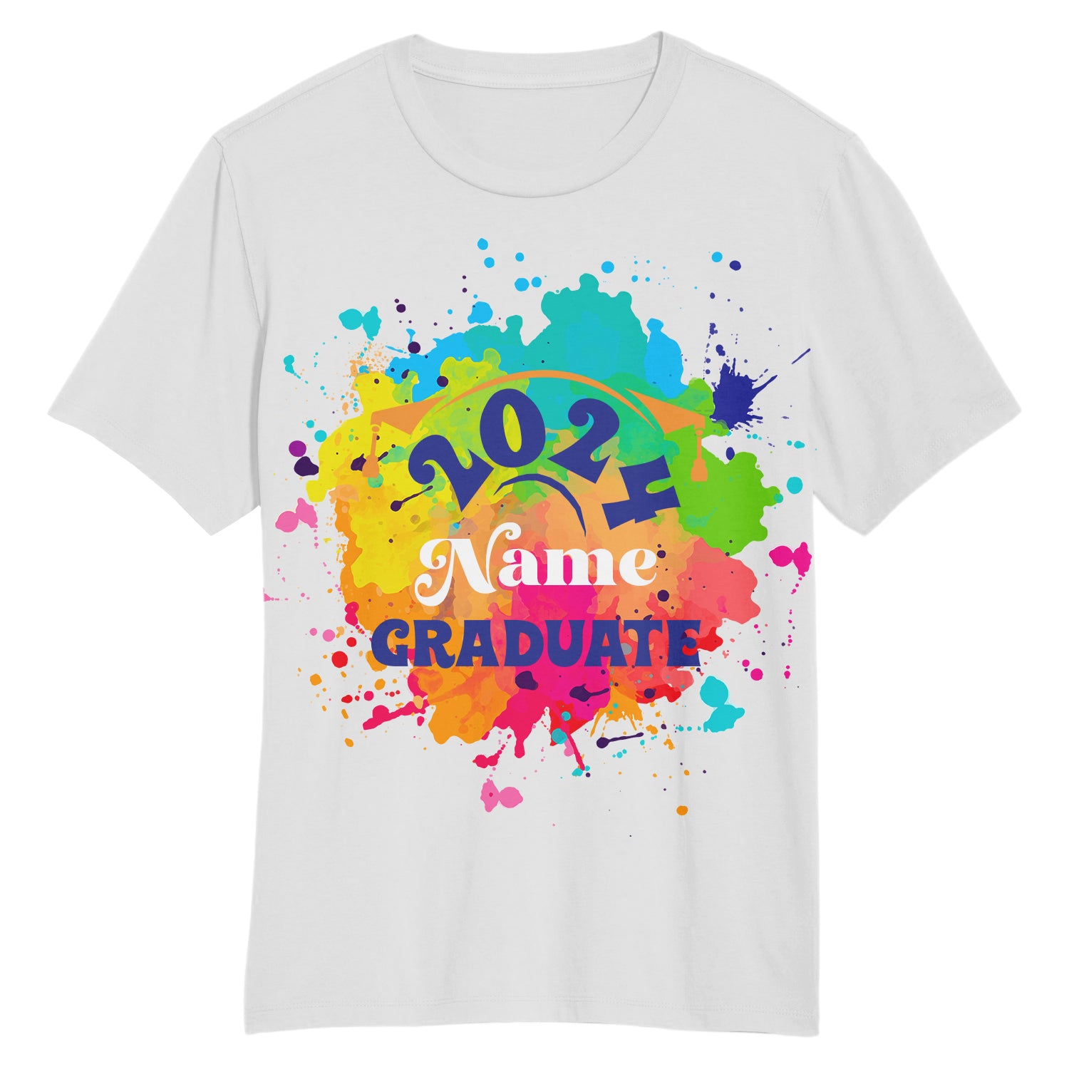 Custom Name and Number Graduation T-Shirt - Personalized White Royal 3D Design for Team Performance Personalized White Royal