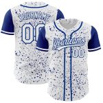 Custom Name and Number Baseball Jersey - Personalized White 3D Pattern Ink Splatter Design - Authentic Team Apparel Personalized