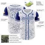 Custom Name and Number Baseball Jersey - Personalized White 3D Pattern Ink Splatter Design - Authentic Team Apparel Personalized