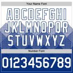Custom Name and Number Personalized Baseball Jersey - White Royal Gradient 3D Pattern Square Shapes Design Personalized White