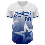 Custom Name and Number Baseball Jersey, Personalized White 3D Gradient Twinkle Star Design - Authentic Team Apparel Personalized