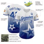 Custom Name and Number Baseball Jersey, Personalized White 3D Gradient Twinkle Star Design - Authentic Team Apparel Personalized