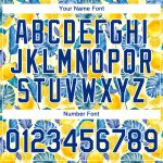 Custom Name and Number Hawaii Tropical Palm Leaves Lemon Performance T-Shirt Personalized White Royal 3D Pattern Design Personalized