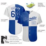 Personalized Multicolor Authentic Baseball Jersey with Custom Name & Number - White Royal 3D Pattern Design Personalized