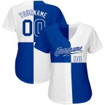 Personalized Multicolor Authentic Baseball Jersey with Custom Name & Number - White Royal 3D Pattern Design Personalized