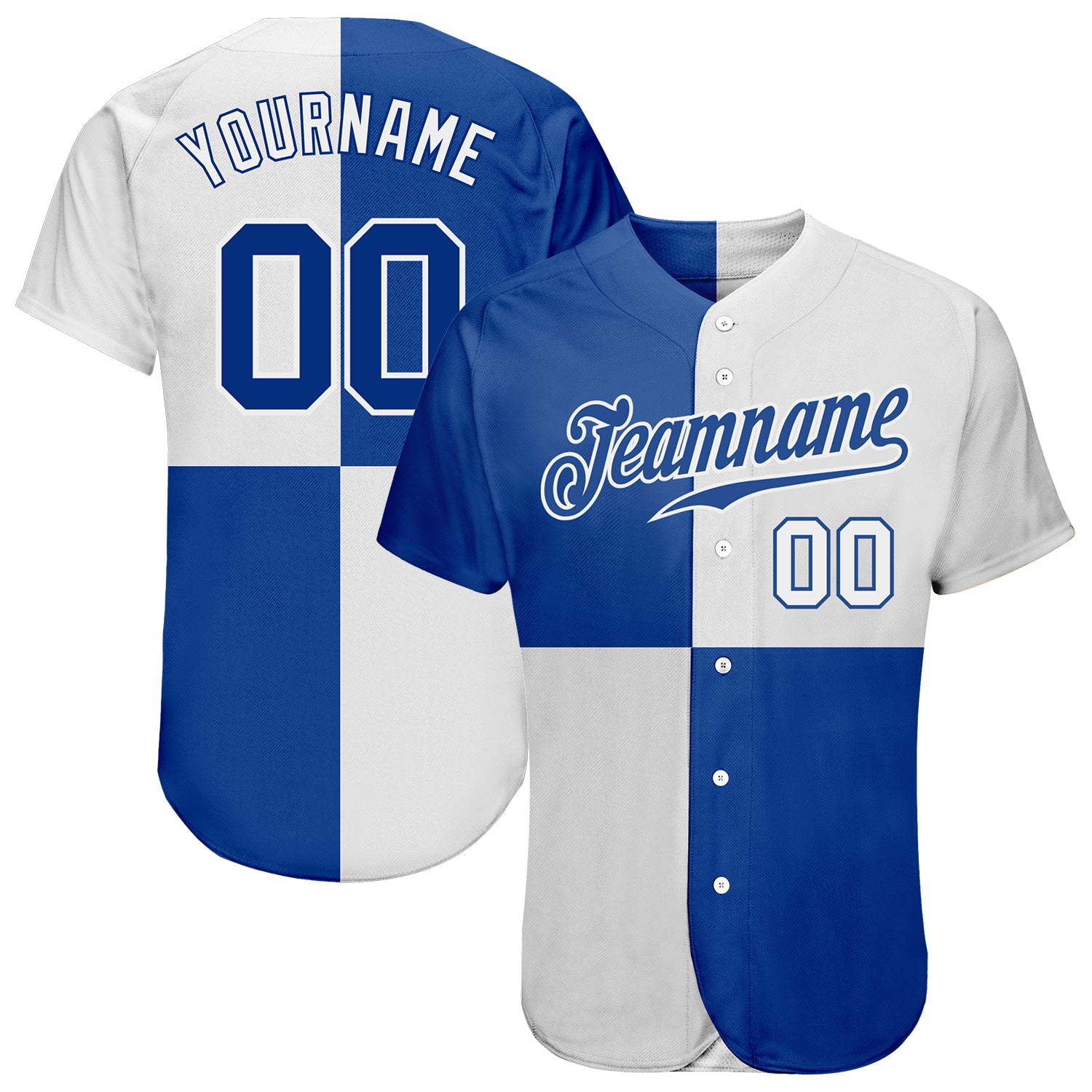 Personalized Multicolor Authentic Baseball Jersey with Custom Name & Number - White Royal 3D Pattern Design Personalized