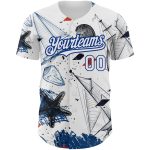 Custom Sailing Boats Baseball Jersey - Personalized White Royal 3D Pattern Design with Team Name and Number Personalized