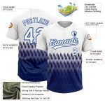 Custom Name Number Softball Jersey Unisex Two-Button Royal White 3D Pattern, Personalized Team Apparel Personalized White