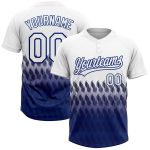Custom Name Number Softball Jersey Unisex Two-Button Royal White 3D Pattern, Personalized Team Apparel Personalized White