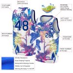 Custom Name & Number Tropical Hawaii Palm Trees 3D Pattern White Basketball Jersey - Personalized Authentic Design Personalized