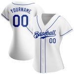 Custom White Royal Baseball Jersey - Personalized Authentic Design Personalized White Royal Authentic Baseball Jersey