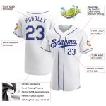 Custom White Royal Baseball Jersey - Personalized Authentic Design Personalized White Royal Authentic Baseball Jersey