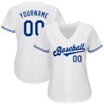 Custom Name and Number Personalized White Royal Authentic Baseball Jersey Personalized White Royal Authentic Baseball Jersey