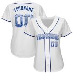 Custom Name and Number Personalized White Authentic Drift Fashion Baseball Jersey Personalized White Royal Authentic Drift