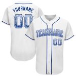 Custom Name and Number Personalized White Authentic Drift Fashion Baseball Jersey Personalized White Royal Authentic Drift