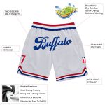Custom Name Number Personalized Authentic Basketball Shorts White Royal Throwback Personalized White Royal Authentic Throwback