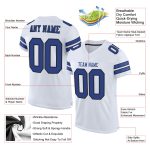 Personalized Authentic Football Jersey - White Royal-Black Mesh Design Personalized White Royal-Black Mesh Authentic Football