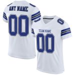 Custom Football Jersey with Personalized Name and Number - White Royal-Black Mesh Authentic Design Personalized White Royal-Black