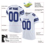 Custom Football Jersey with Personalized Name and Number - White Royal-Black Mesh Authentic Design Personalized White Royal-Black