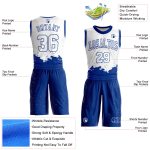 Custom Name Number Basketball Jersey Sublimation Round Neck Personalized White Royal Color Splash Team Suit Personalized