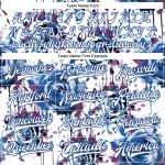 Custom Name and Number Personalized Rose 3D Pattern Varsity Jacket White Royal Drip Painting Bomber Full-Snap Design Personalized