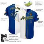 Custom Name and Number White Royal-Gold Baseball Jersey - Personalized Authentic Split Fashion Team Jersey Personalized White