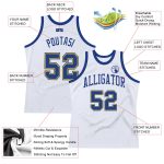Custom Name and Number Authentic Throwback Basketball Jersey - Personalized White Royal-Gold Team Jersey Personalized White